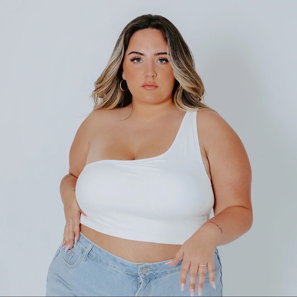 Klassy Network One Shoulder Crop Top